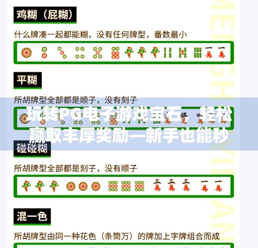 玩转PG电子游戏宝石，轻松赢取丰厚奖励—新手也能秒变高手的秘籍大公开！玩转pg电子游戏宝石，轻松赢取丰厚奖励